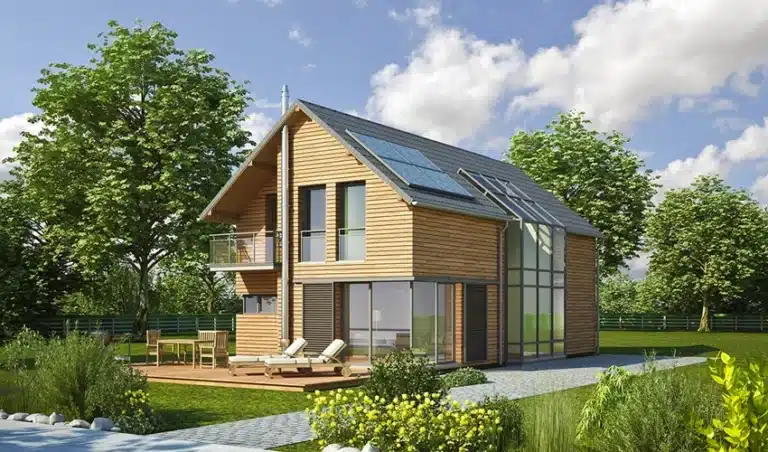 Image d'une maison maison passive en bois