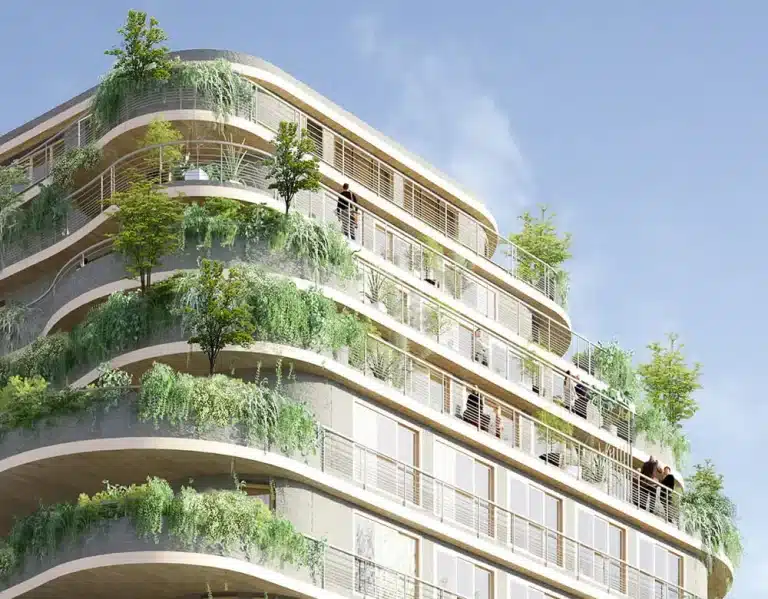 haut d'un immeuble végétalisé