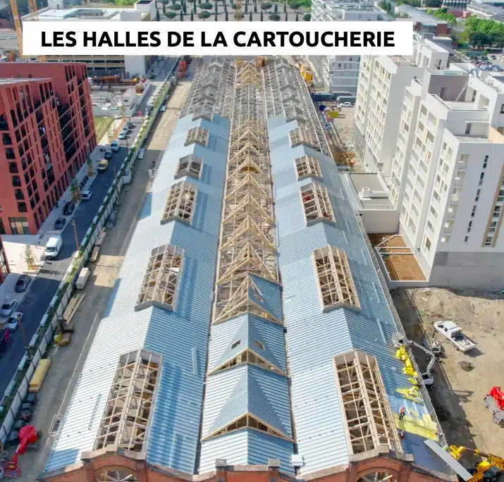 halle de la cartoucherie en construction vue de haut