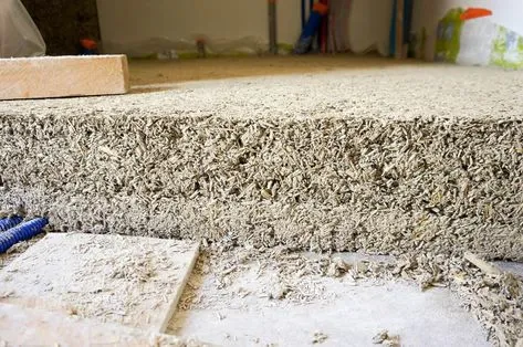 Un bout de mur en béton de chanvre