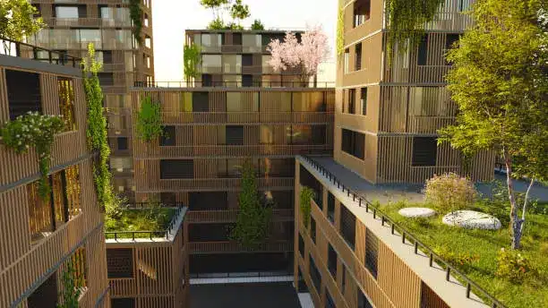 Toits d'immeubles végétalisées