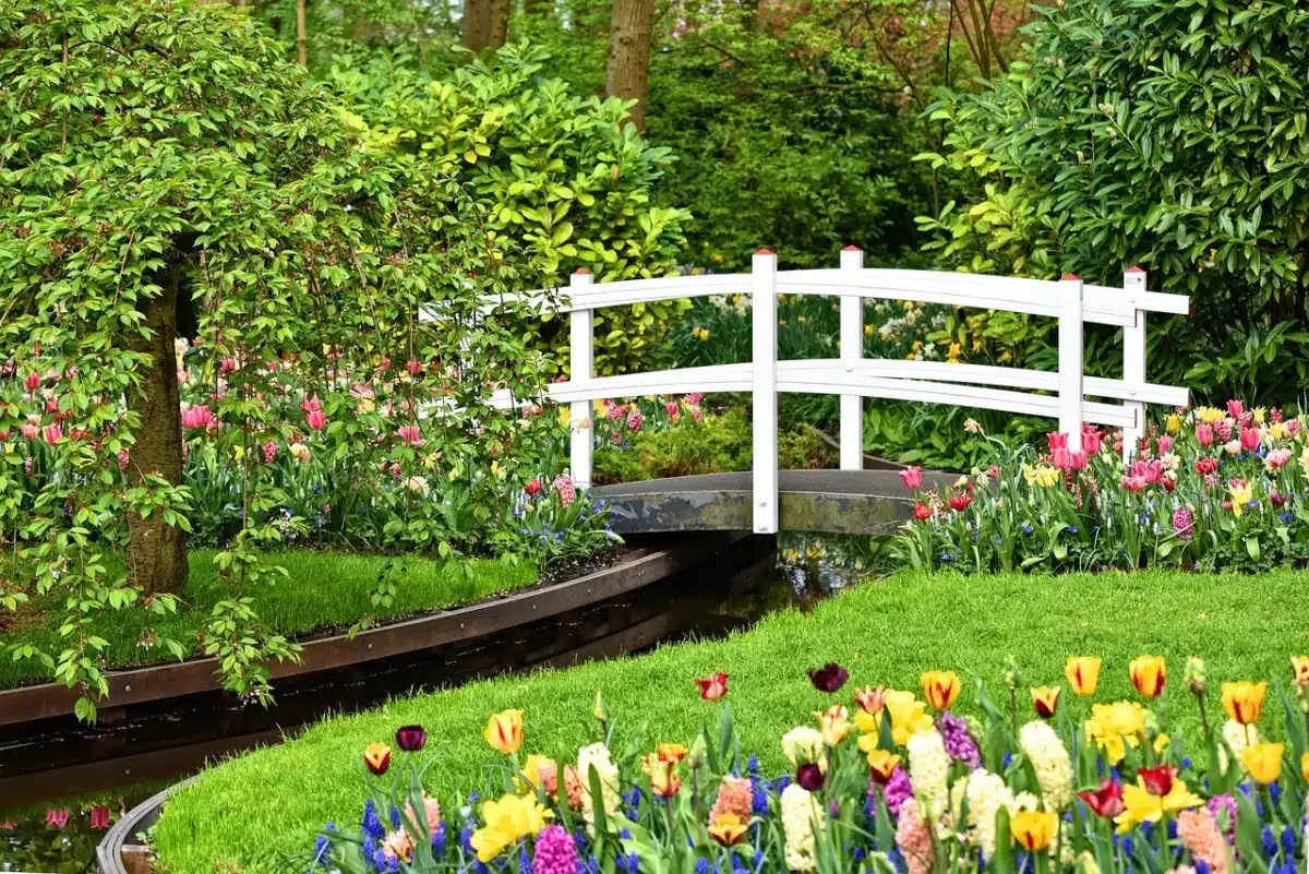 Un jardin écologique remplit de fleurs