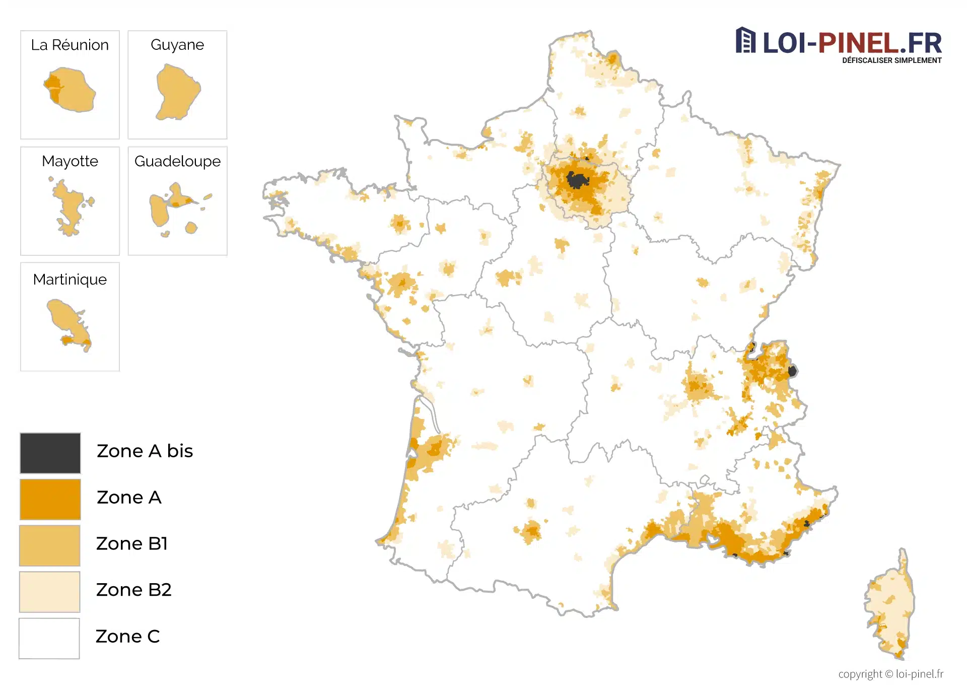 les nouvelles zones de la loi pinel en 2025