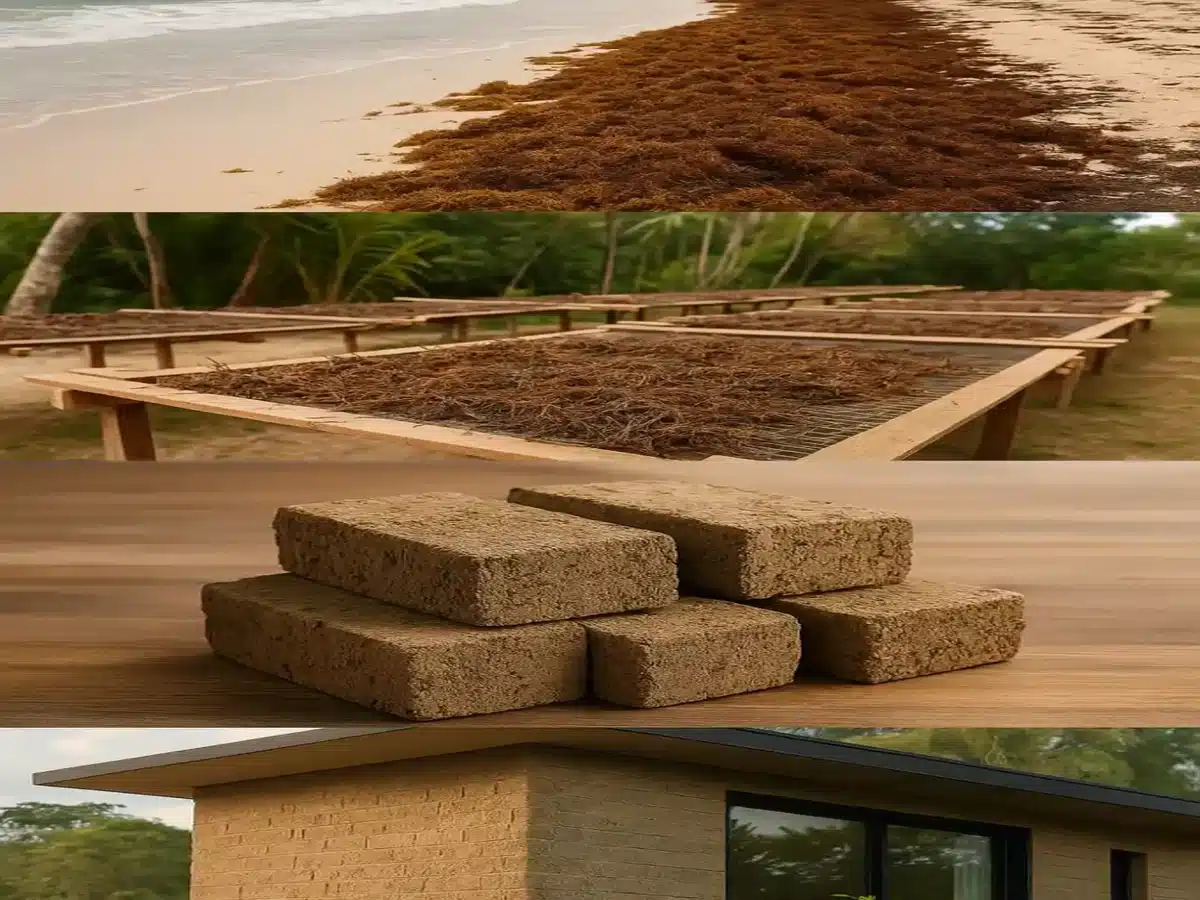 Des briques biosourcées à base de sargasses : une solution durable venue de la mer