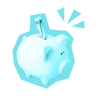 tirelire cochon bleu